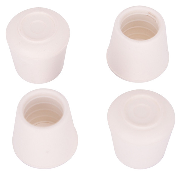 ProSource FE-50642-B Furniture Leg Tip, Round, Rubber, White, 5/8 in Dia, 1.1 in H [SKU: ORG3611431]