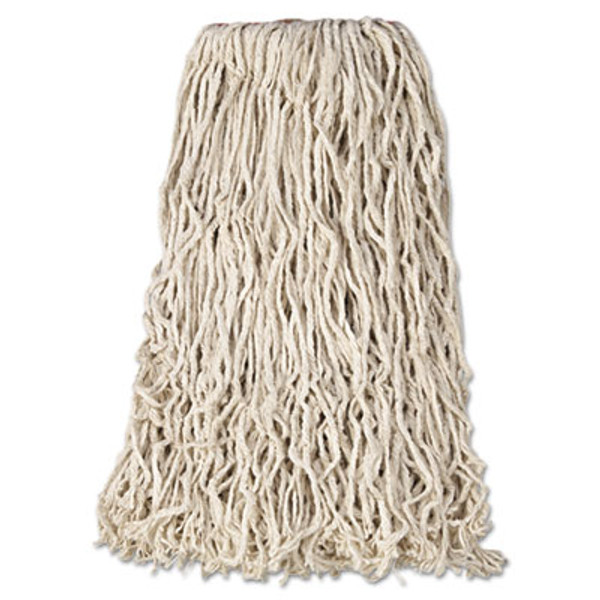 Premium Cut-End Cotton Wet Mop Head, 24 oz, White, 1" White Band, 12/Carton [SKU: RCPF11812]