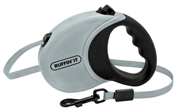 RUFFIN'IT 98607 Retractable Leash, 10 ft L, Blue/Gray/Pink, S Breed [SKU: ORG4768479]