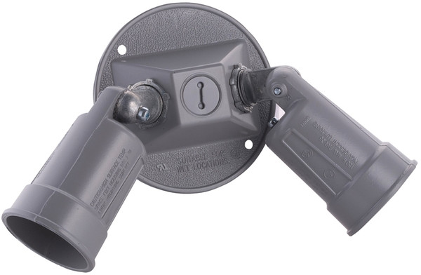 HUBBELL 5625-0 Combination Cover, 4-1/8 in Dia, 3.336 in L, 8 in W, Round, Metal, Gray, Powder-Coated [SKU: ORG9375387]