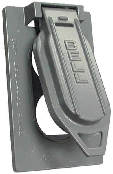 HUBBELL 5146-5 Cover, 4-9/16 in L, 2-13/16 in W, Aluminum, Gray, Powder-Coated [SKU: ORG1897313]