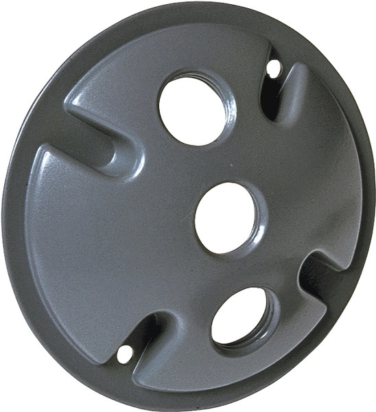 HUBBELL 5197-0 Cluster Cover, 4-1/8 in Dia, 4-1/8 in W, Round, Aluminum, Gray, Powder-Coated [SKU: ORG6153126]