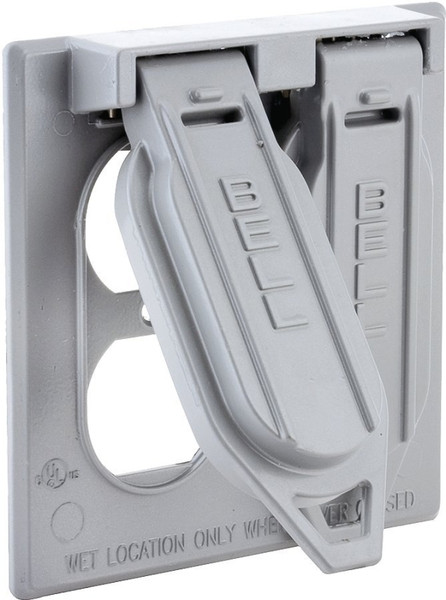 HUBBELL 5148-0 Cover, 1-13/32 in Dia, 4-17/32 in L, 4-17/32 in W, Aluminum, Gray, Powder-Coated [SKU: ORG0730234]