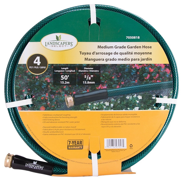 Landscapers Select BL5820050HM Garden Hose, 50 ft L, Female x Male, PVC, Green [SKU: ORG7050818]