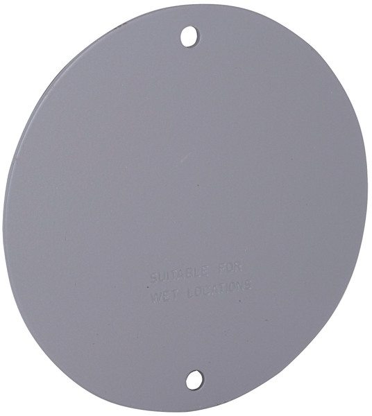 HUBBELL 5374-0 Cover, 4-1/8 in W, Round, Aluminum, Gray, Powder-Coated [SKU: ORG6199145]