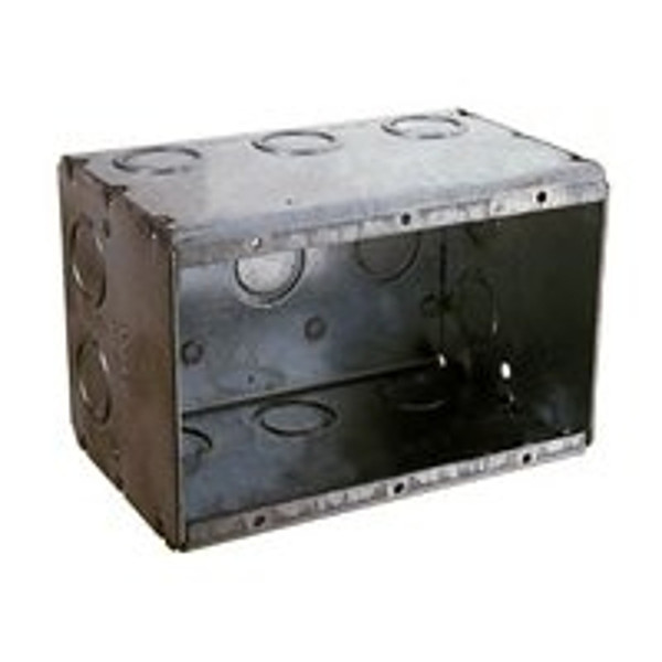 RACO 692 Switch Box, 3 -Gang, 3 -Outlet, 13 -Knockout, Galvanized Steel, Gray, Nail Mounting [SKU: ORG6228365]