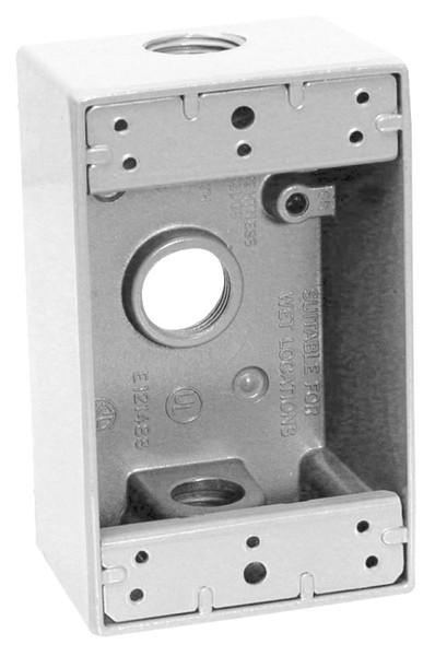 TEDDICO/BWF 1503W-1 Outlet Box, 1 -Gang, 3 -Knockout, 3-1/2 in Knockout, Metal, White, Powder-Coated [SKU: ORG1717925]