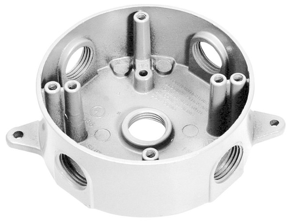 TEDDICO/BWF 3505W-1 Outlet Box, 5 -Knockout, 5-1/2 in Knockout, Metal, White, Powder-Coated [SKU: ORG1718196]