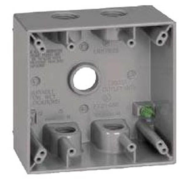 TEDDICO/BWF TGB-55V Outlet Box, 2 -Gang, 5 -Knockout, 5-1/2 in Knockout, Metal, Gray, Powder-Coated [SKU: ORG1719574]