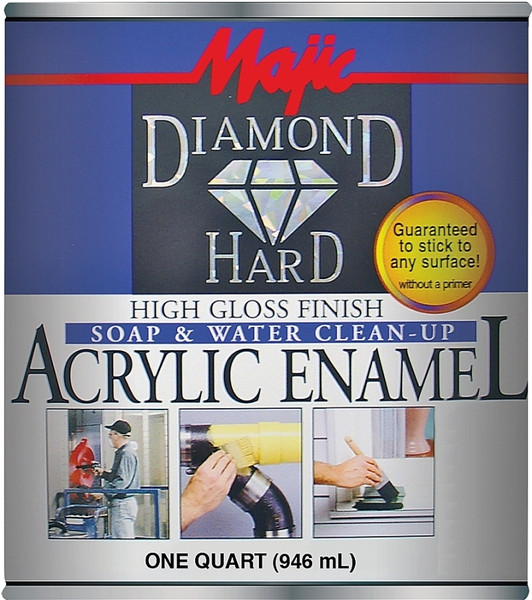 Majic Paints Diamondhard 8-1500 Series 8-1506-2 Enamel Paint, Gloss, Red, 1 qt, Can, Water Base [SKU: ORG0011197]
