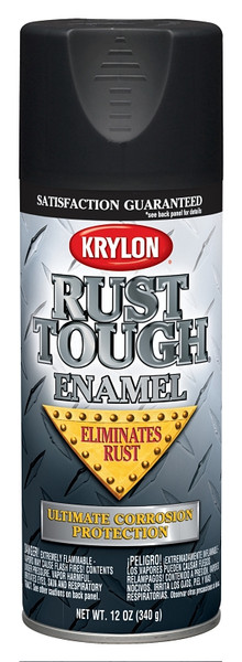 Krylon K09218007 Rust-Preventative Enamel Paint, Flat, Black, 12 oz, Can [SKU: ORG5865266]