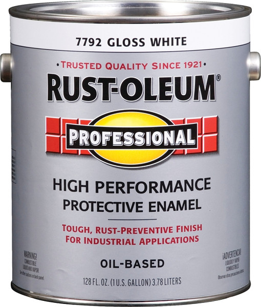 RUST-OLEUM PROFESSIONAL 7792402 Protective Enamel, Gloss, White, 1 gal Can [SKU: ORG8568545]