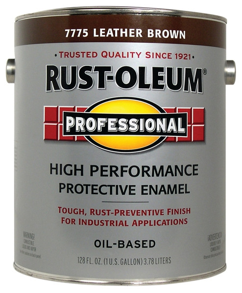 RUST-OLEUM PROFESSIONAL 7775402 Protective Enamel, Gloss, Leather Brown, 1 gal Can [SKU: ORG8959355]