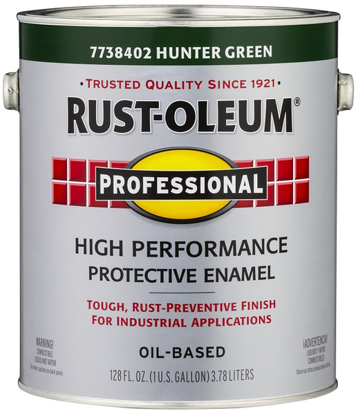 RUST-OLEUM PROFESSIONAL 7738402 Protective Enamel, Gloss, Hunter Green, 1 gal Can [SKU: ORG8959363]