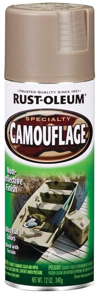 RUST-OLEUM 1917830 Camouflage Spray Paint, Ultra Flat, Khaki, 12 oz, Aerosol Can [SKU: ORG8820557]
