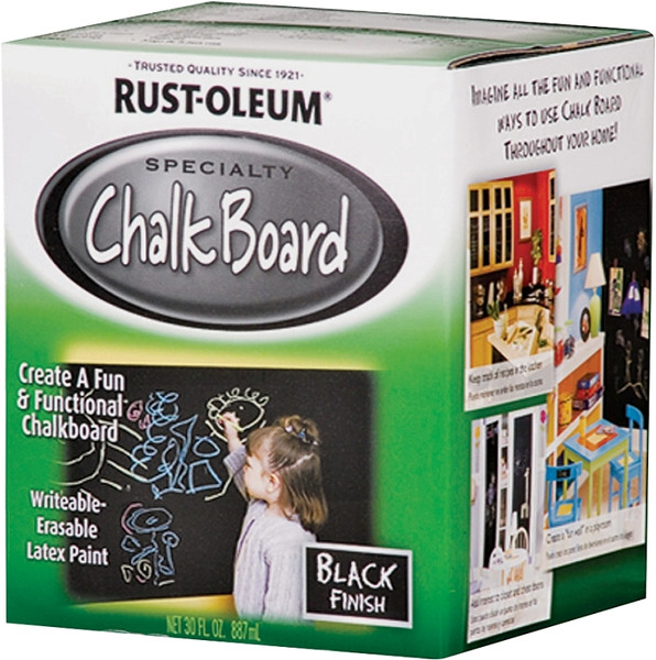 RUST-OLEUM SPECIALTY 206540 Chalkboard Paint Black, Mild, Black, 1 qt, Can [SKU: ORG8216517]