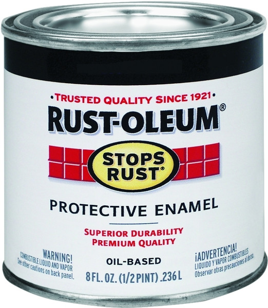RUST-OLEUM STOPS RUST 7775730 Protective Enamel, Gloss, Leather Brown, 0.5 pt Can [SKU: ORG7561301]