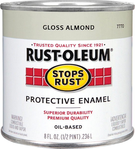 RUST-OLEUM STOPS RUST 7770730 Protective Enamel, Gloss, Almond, 0.5 pt Can [SKU: ORG7981103]