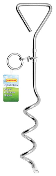 RUFFIN'IT 00002 Corkscrew Tie-Out Stake, Heavy-Duty, Steel [SKU: ORG4768727]