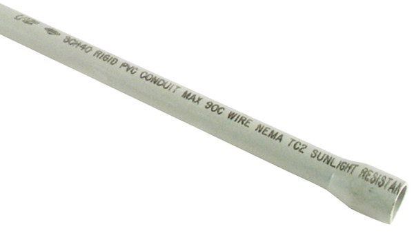 JM Eagle 67447 Electrical Conduit, 1/2 in, 10 ft L, PVC, Gray/Silver [SKU: ORG8549867]