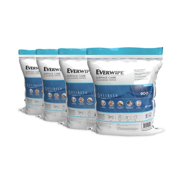 Cleaning and Deodorizing Wipes, 6 x 8, Lemon, 900/Bag, 4 Bags/Carton [SKU: TRK192813]