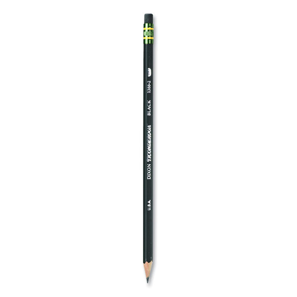 Pencils, HB (#2), Black Lead, Black Barrel, Dozen [SKU: DIX13953]