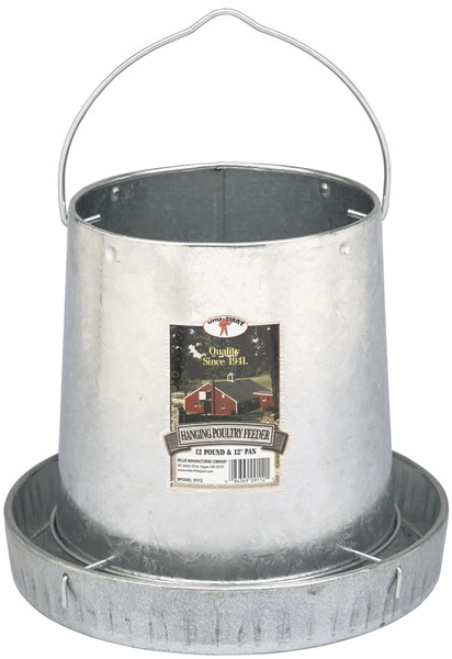 Little Giant 9112 Poultry Feeder, 12 lb Capacity, Rolled Edge, Galvanized Steel [SKU: ORG7168073]