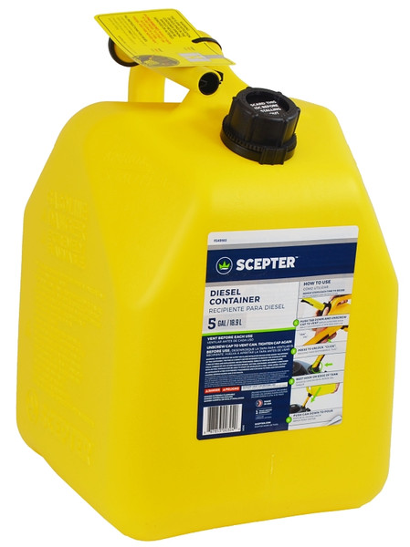 Scepter FG4D511 Diesel Can, 5 gal, Polypropylene, Yellow [SKU: ORG4496535]