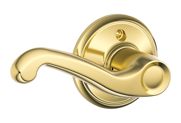 Schlage Flair Series F170 NV FLA 605 LH Dummy Lever, Zinc, Brass [SKU: ORG7225469]