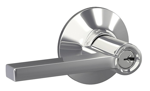Schlage F Series F51AVLAT625 Entry Door Lock, 1 Grade, Keyed Key, Metal, Bright Chrome, Lever Handle, C Keyway [SKU: ORG3668019]