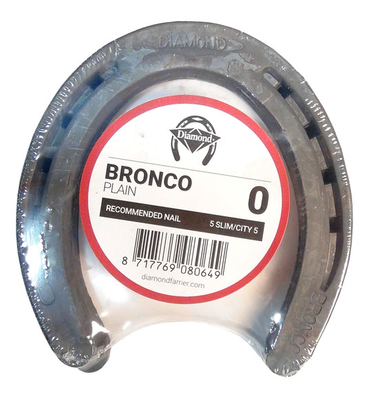 Diamond Farrier 0PLAINPR Bronco Plain Horseshoe, 5/16 in Thick, 0, Steel [SKU: ORG8311656]