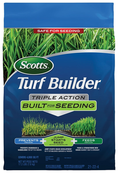 Scotts 23001 Triple-Action Lawn Fertilizer, 17.3 lb Bag, Solid, 21-22-4 N-P-K Ratio [SKU: ORG7406853]