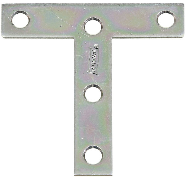 National Hardware 116BC Series N266-429 T-Plate, 3 in L, Steel, Zinc [SKU: ORG3206893]