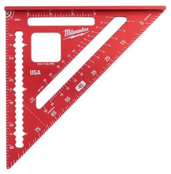 Milwaukee MLSQ070 Rafter Square, 1/8 Graduation, Aluminum, 7-1/4 in L, 1-1/4 in W [SKU: ORG1385368]