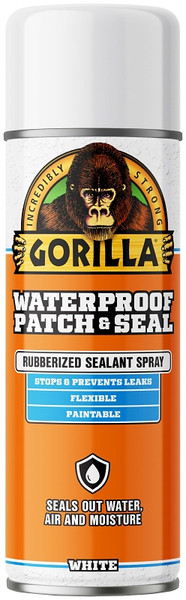Gorilla 104054 Patch and Seal Coating, Water-Proof, White, 14 oz, Aerosol Can [SKU: ORG5122791]