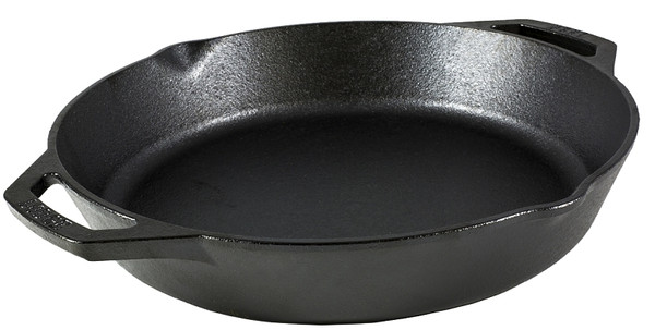 Lodge L10SKL Pan, 12 in Dia, Cast Iron, Black, Seasoned, Dual Handle [SKU: ORG2723484]