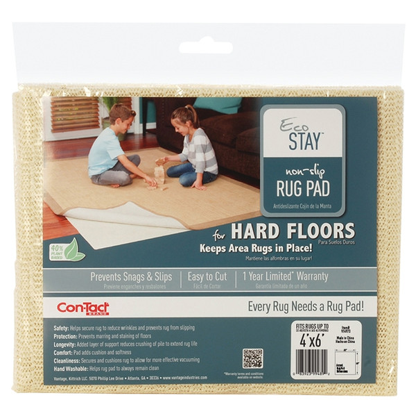 Con-Tact V14973 Rug Pad, 6 ft L, 4 ft W, Non-Slip Surface, Polyester [SKU: ORG3876265]
