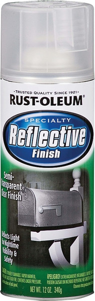 RUST-OLEUM 214944 Reflective Finish Spray Paint, Clear/Semi-Transparent, Reflective, 10 oz, Aerosol Can [SKU: ORG4968772]