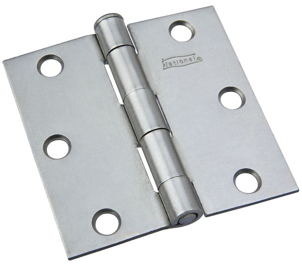National Hardware N139-808 Broad Hinge, 3 in W Frame Leaf, 0.088 in Thick Frame Leaf, Cold Rolled Steel, Steel, 50 lb [SKU: ORG2084739]