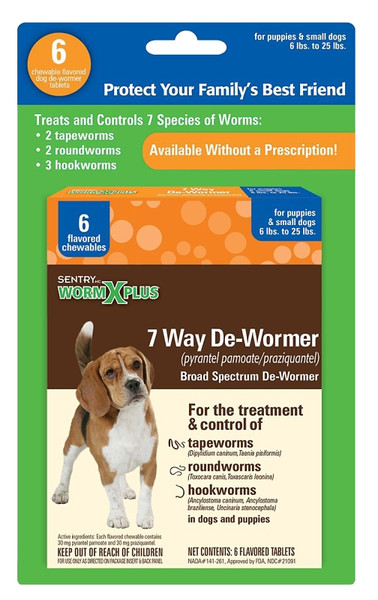 SENTRY 3932 Dewormer, Tablet, 6 Count [SKU: ORG4662979]