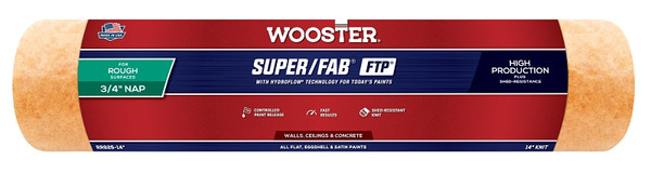 WOOSTER RR925-14 Paint Roller Cover, 3/4 in Thick Nap, 14 in L, Knit Fabric Cover, Lager [SKU: ORG7614225]