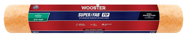 WOOSTER RR925-18 Paint Roller Cover, 3/4 in Thick Nap, 18 in L, Fabric Cover, Lager [SKU: ORG7614258]