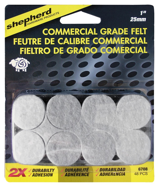 Shepherd Hardware 6708 Protective Pad, Felt, Beige, 1 in Dia, Round [SKU: ORG7242480]