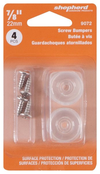 Shepherd Hardware 9072 Screw Bumper, 7/8 in, Round, Rubber [SKU: ORG2033090]
