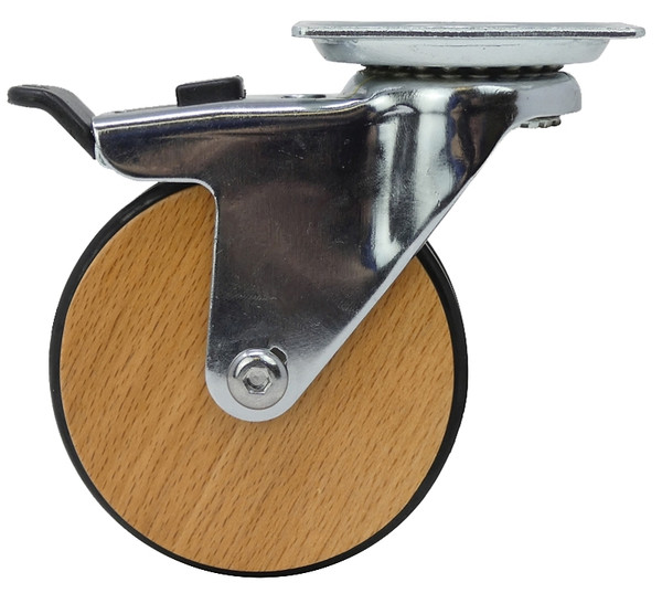 Shepherd Hardware 6285 Swivel Caster, 3 in Dia Wheel, Wood Wheel, Brown, 100 lb [SKU: ORG7242282]