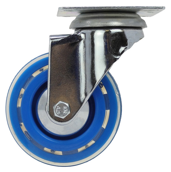 Shepherd Hardware 6267 Swivel Caster, 3 in Dia Wheel, Polyurethane Wheel, Blue, 132 lb [SKU: ORG7242209]