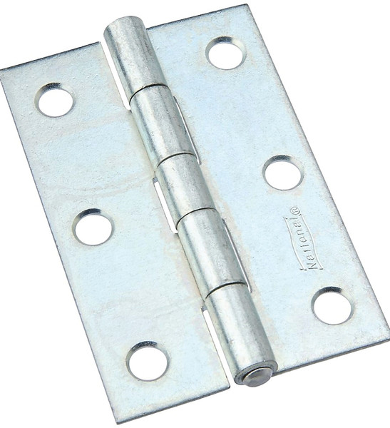 National Hardware N146-365 Utility Hinge, 3 in W Frame Leaf, 0.065 in Thick Frame Leaf, Aluminum/Cold Rolled Steel, Zinc [SKU: ORG7175482]
