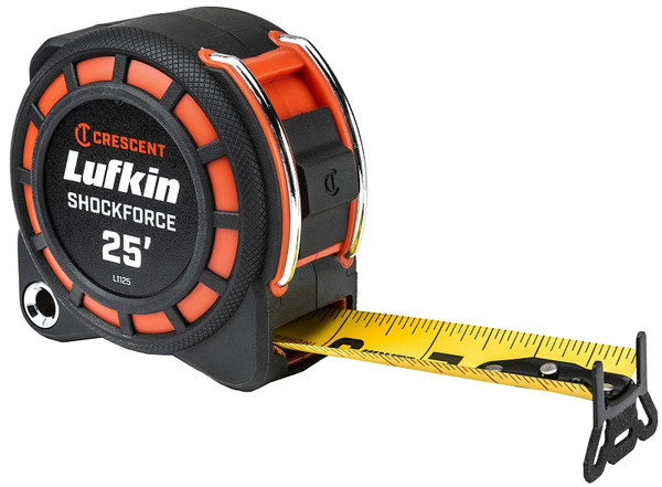 Crescent Lufkin L1125 Tape Measure, 25 ft L Blade, 1-3/16 in W Blade, Steel Blade, ABS Case, Black/Orange Case [SKU: ORG7347008]