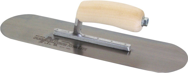 Marshalltown SP14 Pool Trowel, Hardened Steel Blade, Curved Handle, Wood Handle, 4 in OAW [SKU: ORG6275648]