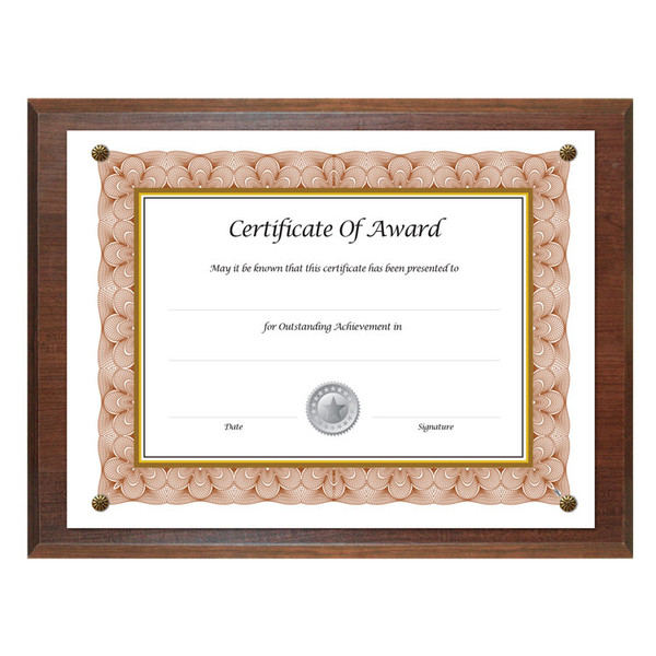 Award-A-Plaque Document Holder, Acrylic/Plastic, 10.5 x 13, Walnut [SKU: NUD18811M]